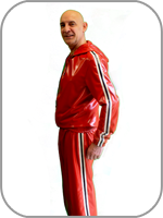 latex rubber hooded track training suit 