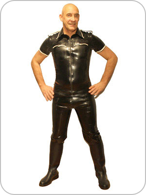 Mens Latex Rubber Uniform Shirt Short Sleeved (Kurzarm-Shirt Uniform)