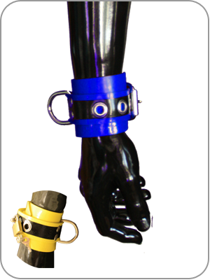 Rubber Wrist restraints Black/Blue    