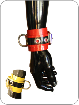 Rubber Wrist restraints Black/Red  