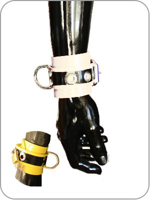 Rubber Wrist restraints Black/White      