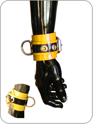 Rubber Wrist restraints Black/Yellow   